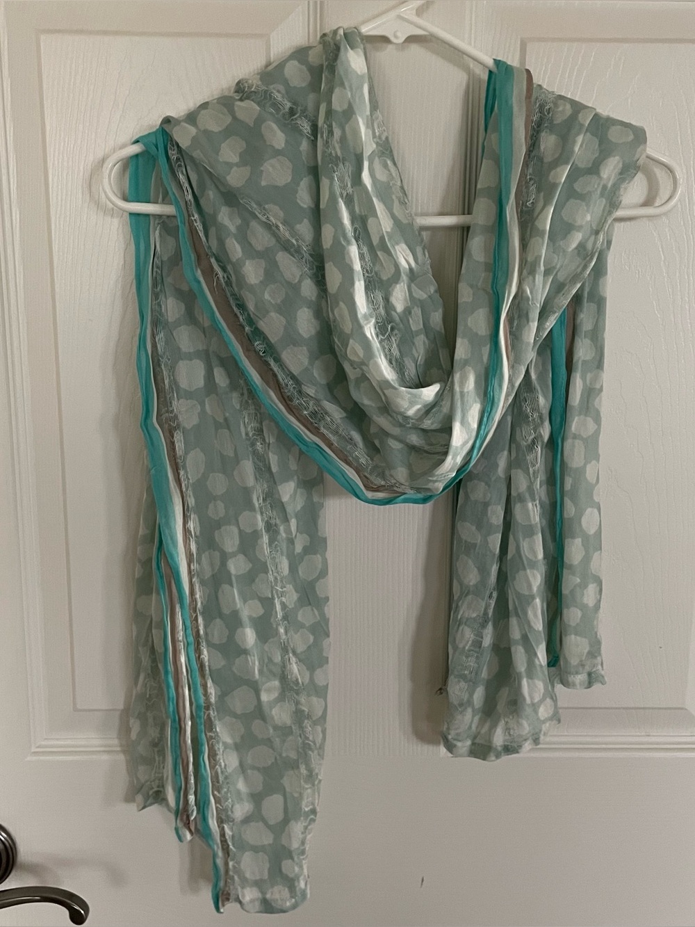 Distressed Polka Dotted Sheer Fashion Scarf